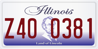 IL license plate Z400381