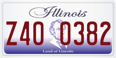 IL license plate Z400382