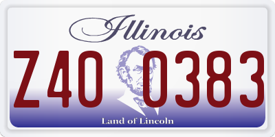 IL license plate Z400383