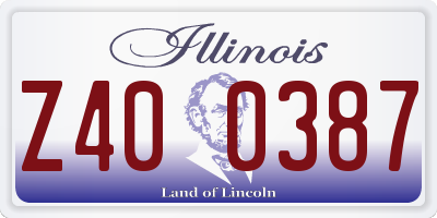 IL license plate Z400387