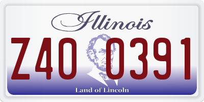 IL license plate Z400391