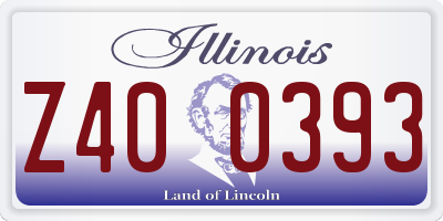 IL license plate Z400393