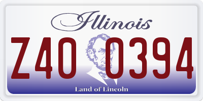 IL license plate Z400394