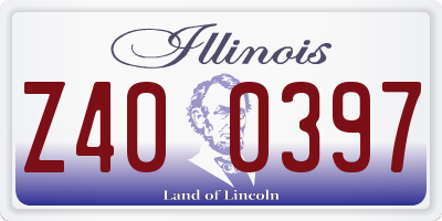 IL license plate Z400397