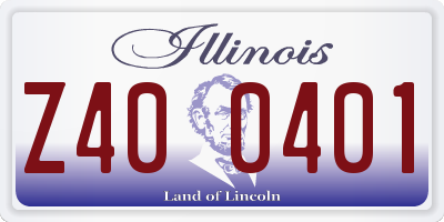 IL license plate Z400401