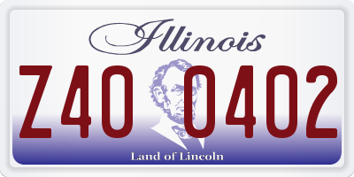 IL license plate Z400402