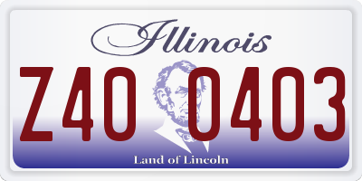 IL license plate Z400403