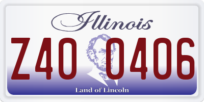 IL license plate Z400406