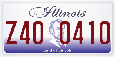 IL license plate Z400410