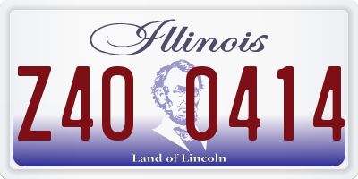 IL license plate Z400414