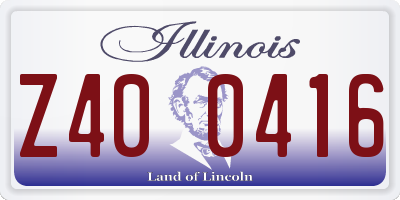 IL license plate Z400416