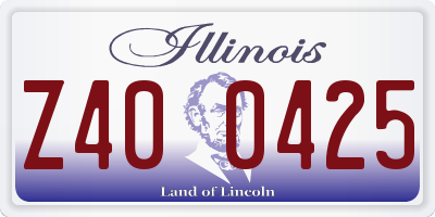 IL license plate Z400425