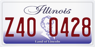IL license plate Z400428