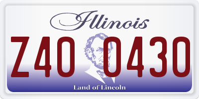 IL license plate Z400430