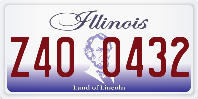 IL license plate Z400432