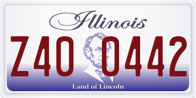 IL license plate Z400442