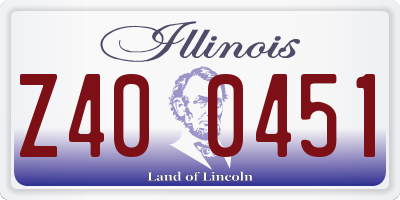 IL license plate Z400451