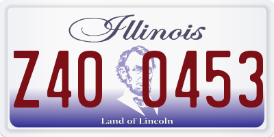IL license plate Z400453