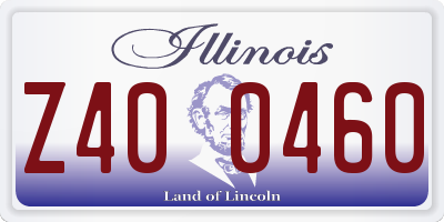 IL license plate Z400460