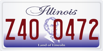 IL license plate Z400472