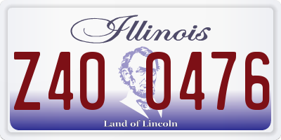 IL license plate Z400476