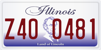 IL license plate Z400481