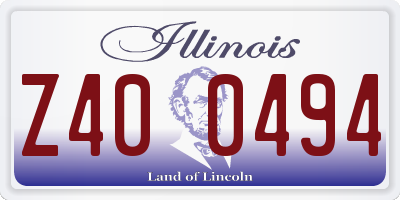 IL license plate Z400494