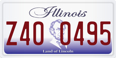 IL license plate Z400495
