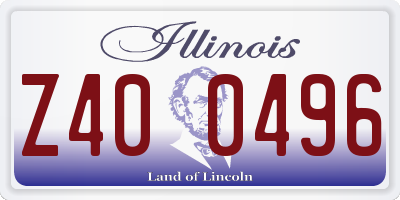 IL license plate Z400496