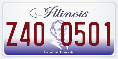 IL license plate Z400501