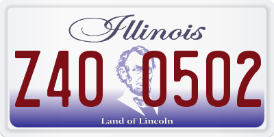 IL license plate Z400502