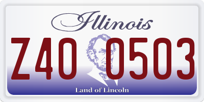 IL license plate Z400503