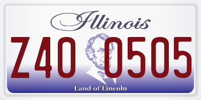 IL license plate Z400505
