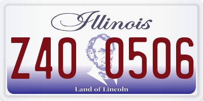 IL license plate Z400506