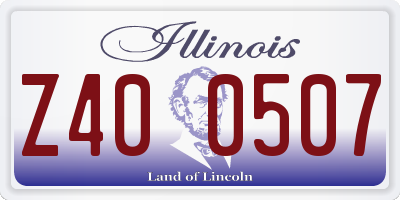 IL license plate Z400507