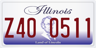 IL license plate Z400511
