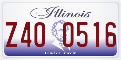 IL license plate Z400516