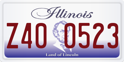 IL license plate Z400523