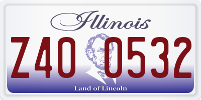 IL license plate Z400532
