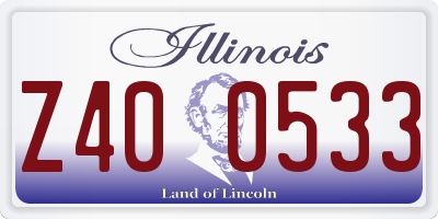 IL license plate Z400533