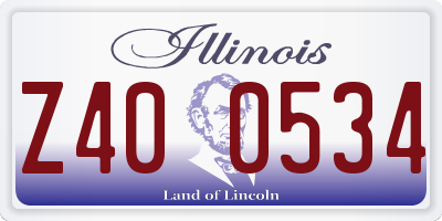 IL license plate Z400534