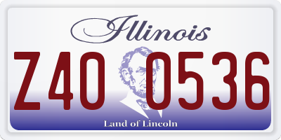 IL license plate Z400536