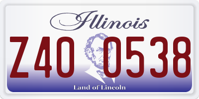 IL license plate Z400538