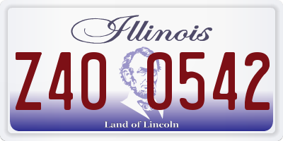 IL license plate Z400542