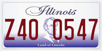 IL license plate Z400547