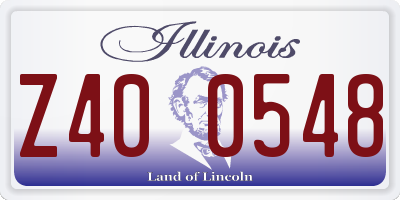 IL license plate Z400548