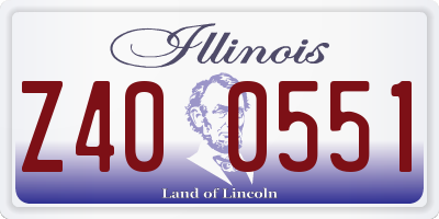 IL license plate Z400551