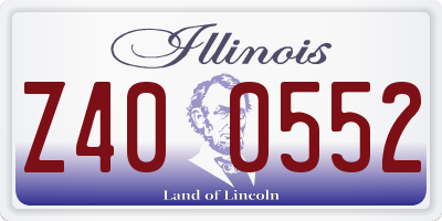IL license plate Z400552