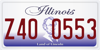 IL license plate Z400553