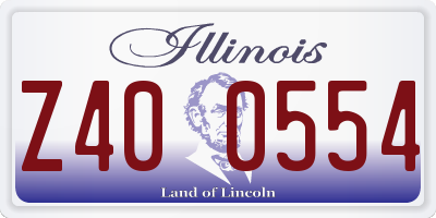 IL license plate Z400554